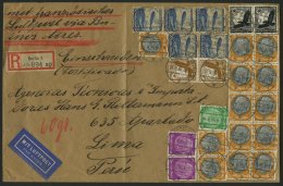 Dt. Reich U.a. Mi.Nr 528 BRIEF, 1936, Großformatiger Einschreib-Luftpostbrief Von Berlin Nach LIMA/Peru Mit 25 Mar - Sonstige & Ohne Zuordnung
