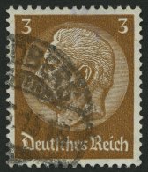 Dt. Reich 513Y O, 1933, 3 Pf. Hindenburg, Wz. Schenkel Nach Rechts, Pracht, R!, Fotoattest H.D. Schlegel, Mi. 1500.- - Sonstige & Ohne Zuordnung