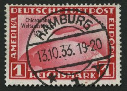 Dt. Reich 496 O, 1933, 1 RM Chicagofahrt, Senkrechte Bugspur Sonst Pracht, Mi. 500.- - Oblitérés