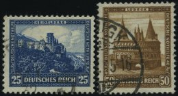 Dt. Reich 461/2 O, 1931, 25 Und 50 Pf. Nothilfe, Normale Zähnung, 2 Prachtwerte, Mi. 140.- - Usados