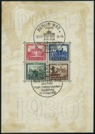 Dt. Reich Bl. 1 O, 1930, Block IPOSTA, Sonderstempel, Ränder Leimfleckig Sonst Pracht, Mi. 2000.- - Oblitérés