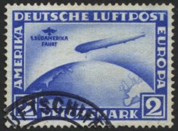 Dt. Reich 438Y O, 1930, 2 RM Südamerikafahrt, Wz. Liegend, Ein Kurzer Zahn, Feinst, Mi. 400.- - Gebraucht