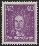 Dt. Reich 395 **, 1926, 40 Pf. Leibniz, üblich Gezähnt Pracht, Gepr. Schlegel, Mi. 160.- - Gebraucht