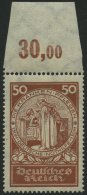 Dt. Reich 354 **, 1924, 50 Pf. Nothilfe, Oberrandstück, Pracht, Mi. 120.- - Used Stamps