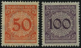 Dt. Reich 342/3 **, 1923, 50 Und 100 Pf. Ziffer, 2 Prachtwerte, Mi. 95.- - Gebraucht