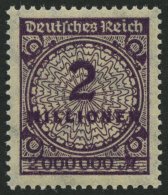 Dt. Reich 315b **, 1923, 2 Mio. M. Dunkelpurpur, Pracht, Gepr. Dr. Oechsner, Mi. 100.- - Sonstige & Ohne Zuordnung