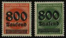 Dt. Reich VII,VIII *, Nicht Ausgegeben: 800 Tsd. Auf 300 M. Und 800 Tsd. Auf 500 M., Falzrest, 2 Prachtwerte, Mi. 80.- - Otros & Sin Clasificación