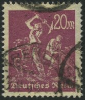 Dt. Reich 241Y O, 1923, 20 M. Braunlila, Liegendes Wz., Feinst, Gepr. Infla, Mi. 80.- - Gebraucht