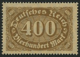 Dt. Reich 222d **, 1922, 400 M. Fahlbraun, Pracht, Gepr. Dr. Oechsner, Mi. 90.- - Sonstige & Ohne Zuordnung