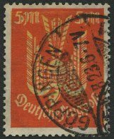 Dt. Reich 218FI O, 1922, 5 M. Holztaube Mit Abart Unterdruck Scheinbar über Markenfarbe, üblich Gezähnt P - Oblitérés