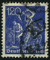 Dt. Reich 188 O, 1922, 120 Pf. Schwärzlichblau, Wz. 2, Pracht, Gepr. Bechtold, Mi. 140.- - Gebraucht