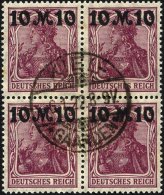 Dt. Reich 157II VB O, 1921, 10 M. Auf 75 Pf. Schwärzlichrosalila, Aufdruck Rußig, Im Zentrisch Gestempelten V - Used Stamps