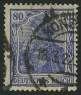 Dt. Reich 149b O, 1921, 80 Pf. Grauultramarin, Pracht, Gepr. Infla, Mi. 100.- - Oblitérés