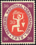 Dt. Reich 110cI *, 1919, 30 Pf. Lila Mit Abart Jahreszahl 1019 Statt 1919, Falzrest, Pracht, Gepr. Tworek, Mi. 60.- - Gebraucht