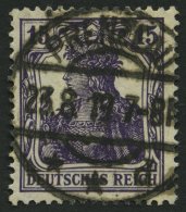 Dt. Reich 101c O, 1917, 15 Pf. Dunkelblauviolett, Pracht, Gepr. Infla, Mi. 200.- - Usados