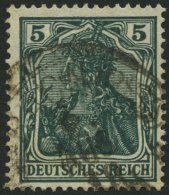 Dt. Reich 85IIe O, 1918, 5 Pf. Schwarzopalgrün Kriegsdruck, Pracht, Gepr. Jäschke-L., Mi. 100.- - Usados