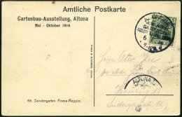 Dt. Reich 85I BRIEF, 1914, 5 Pf. Grün Friedensdruck Auf Sonderkarte Mit Sonderstempel ALTONA JUBILÄUMS GARTENB - Oblitérés