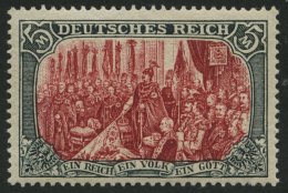 Dt. Reich 81Ab **, 1902, 5 M. Grünschwarz/dunkelkarmin, Karmin Quarzend, Gezähnt A, Ohne Wz., Postfrisch, Prac - Otros & Sin Clasificación