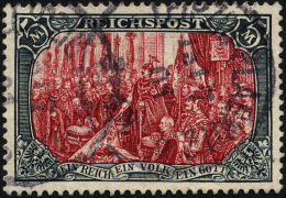 Dt. Reich 66II O, 1900, 5 M. Reichspost, Type II, Pracht, Fotoattest Jäschke, Mi. 500.- - Used Stamps