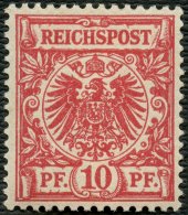 Dt. Reich 47e **, 1899, 10 Pf. Braunrot, Lebhaftocker Quarzend, Postfrisch, Kabinett, Fotoattest Wiegand, Mi. (800.-) - Other & Unclassified