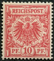 Dt. Reich 47ca **, 1893, 10 Pf. Mittelrot, Postfrisch, Kabinett, R!, Fotoattest Petry, Mi. (1200.-) - Autres & Non Classés