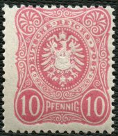 Dt. Reich 41ab **, 1880, 10 Pf. Eosin, Postfrisch, Pracht, Attestkopie Wiegand Eines Ehemaligen Viererblocks, Mi. 80.- - Other & Unclassified