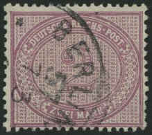 Dt. Reich 37d O, 1889, 2 M. Stumpfviolettpurpur, üblich Gezähnt Pracht, Gepr. Jäschke-L., Mi. 80.- - Oblitérés