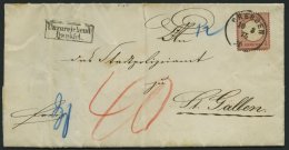 Dt. Reich 19 BRIEF, 1872, 1 Gr. Rotkarmin (Eckzahnfehler), Einzelfrankatur Auf Unterfrankiertem Auslandsbrief Mit K1 DRE - Oblitérés