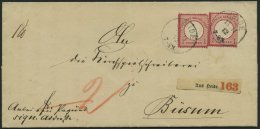 Dt. Reich 4 BRIEF, 1872, 1 Gr. Rotkarmin, 2x (übliche Zähnung) Auf Paketbegleitbrief Von HEIDE Nach Büsum - Otros & Sin Clasificación