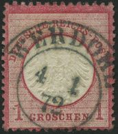 Dt. Reich 4 O, 1872, 1 Gr. Rotkarmin Mit Zentrischem K2 WERDOHL 4.1.72 (sehr Frühe Verwendung), Pracht - Used Stamps
