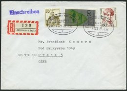 BAHNPOST Bund U.a. 1393 BRIEF, Nürnberg-Frankfurt Am Main (Zug 14021) Auf Einschreibbrief Mit U.a. 350 Pf. Dransfel - Máquinas Franqueo (EMA)