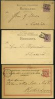 BAHNPOST Hamburg-Osnabrück, L3, 1880-1885, 6 Ganzsachenkarten, Dabei 4 Auslandskarten, Fast Nur Pracht - Machines à Affranchir (EMA)