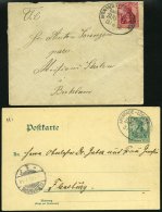 BAHNPOST Apenrade-Lügumkloster, (Zug 11,14,22 Und ?7), 1902-16, 4 Belege Feinst/Pracht - Maschinenstempel (EMA)