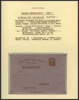 DRESDEN C K BRIEF, HANSA: 6 Verschiedene Kartenbriefe (davon 5 Ungebraucht) Sowie 2 Verschiedene Streifbänder (1x G - Private & Local Mails