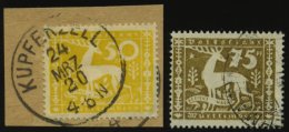 WÜRTTEMBERG 148BrfStk,149 O, 1920, 50 Und 75 Pf. Abschiedsausgabe, 2 Prachtwerte, Gepr. Infla, Mi. 125.- - Other & Unclassified