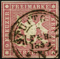 WÜRTTEMBERG 9a O, 1857, 9 Kr. Karminrosa, Vollrandig, Pracht - Otros & Sin Clasificación