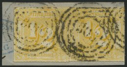 THURN Und TAXIS 47 Paar BrfStk, 1866, 1/2 Gr. Gelborange Im Waagerechten Paar Mit Nummernstempeln 300 (HAMBURG) Auf Brie - Autres & Non Classés