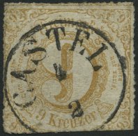 THURN Und TAXIS 44II O, 1865, 9 Kr. Hellockerbraun Mit K1 CASTEL (ohne Jahreszahl), Feinst - Autres & Non Classés