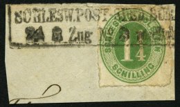 SCHLESWIG-HOLSTEIN 9 BrfStk, SCHLESW.POST-SPED.BUR (nördlich), R2 Auf 11/4 S. Olivgrün Auf Briefstück, Fe - Schleswig-Holstein