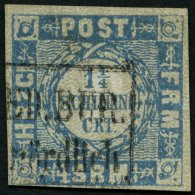 SCHLESWIG-HOLSTEIN 6 O, 1864, 11/4 S. Grauultramarin, K1 HOLST.EB.P.SP.B. Nördlich, Unten Links Knapp Sonst Vollran - Schleswig-Holstein