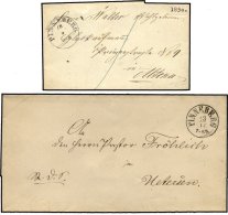 SCHLESWIG-HOLSTEIN PINNEBERG, K1, 2 Verschiedene Typen, Je Auf Brief (1850/66), Pracht - Préphilatélie