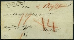 SCHLESWIG-HOLSTEIN LAUENBURG, Ovalstempel Auf Postauslagen-Briefhülle (1837) An Das Polizeiamt Nach Itzehoe, Divers - Prephilately