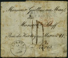 SCHLESWIG-HOLSTEIN DANEMARCK PAR HAMBOURG, L2 Auf Brief (1848) Von Itzehoe (K11/2) Nach Paris, Roter Grenzübergangs - Préphilatélie