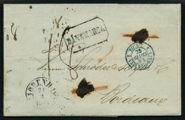 HAMBURG - THURN UND TAXISCHES O.P.A. 1854, DANEMARCK, Achteckstempel Auf Brief Von Copenhagen (K1) Nach Bordeaux, Pracht - Préphilatélie