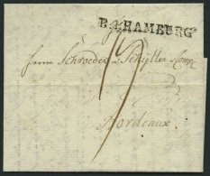 HAMBURG VORPHILA 1803, R.4. HAMBURG, L1 Auf Forwarded-Letter Von Breslau Nach Bordeaux, Absender: J.G. Starck, Pracht - Autres & Non Classés