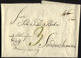 HAMBURG VORPHILA 1801, Paketbegleitbrief Nach Sondershausen, Mit Grüner 3, Pracht - Other & Unclassified