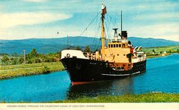 Royaume-Uni - Ecosse - Inverness-Shire - Bateaux - Steamer Passing Through The Caledonian Canal At Loch Oich - Bon état - Inverness-shire