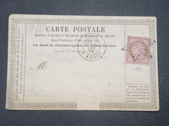 FRANCE - Carte Précurseur De Paris En 1873 , Affranchissement Cérès - L 9564 - Vorläufer