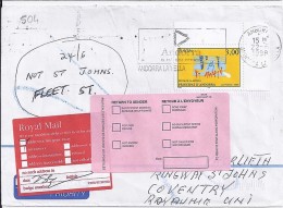 TP N°504  SUR LETTRE DU 22.6.98 POUR LE ROYAUME UNI - Storia Postale