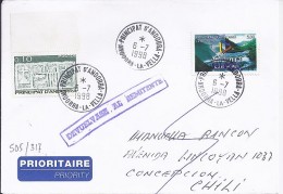 TP N°505 + 317  SUR LETTRE DU 6.7.98 POUR LE CHILI - Covers & Documents